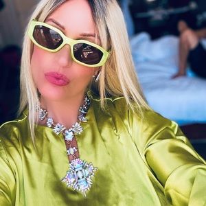 Chartruse satin Column kimono